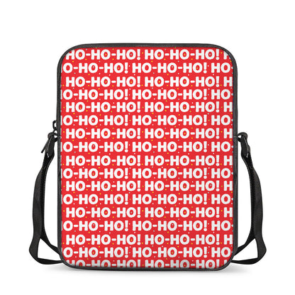 Christmas Ho Ho Ho Pattern Print Rectangular Crossbody Bag
