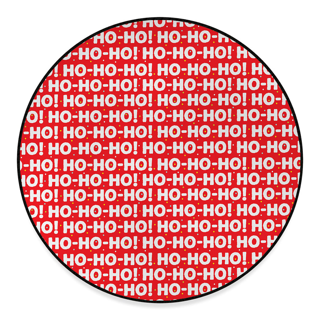 Christmas Ho Ho Ho Pattern Print Round Floor Mat