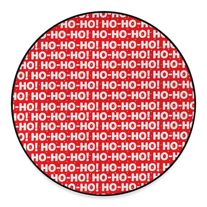 Christmas Ho Ho Ho Pattern Print Round Floor Mat