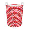 Christmas Ho Ho Ho Pattern Print Round Laundry Basket