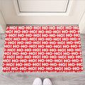Christmas Ho Ho Ho Pattern Print Rubber Doormat