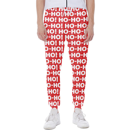 Christmas Ho Ho Ho Pattern Print Scuba Joggers