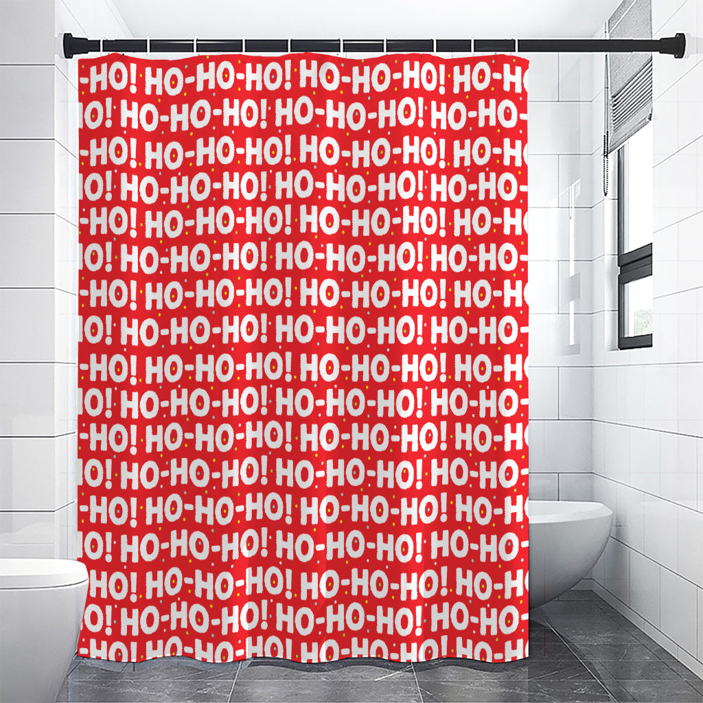 Christmas Ho Ho Ho Pattern Print Shower Curtain