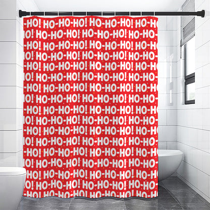 Christmas Ho Ho Ho Pattern Print Shower Curtain