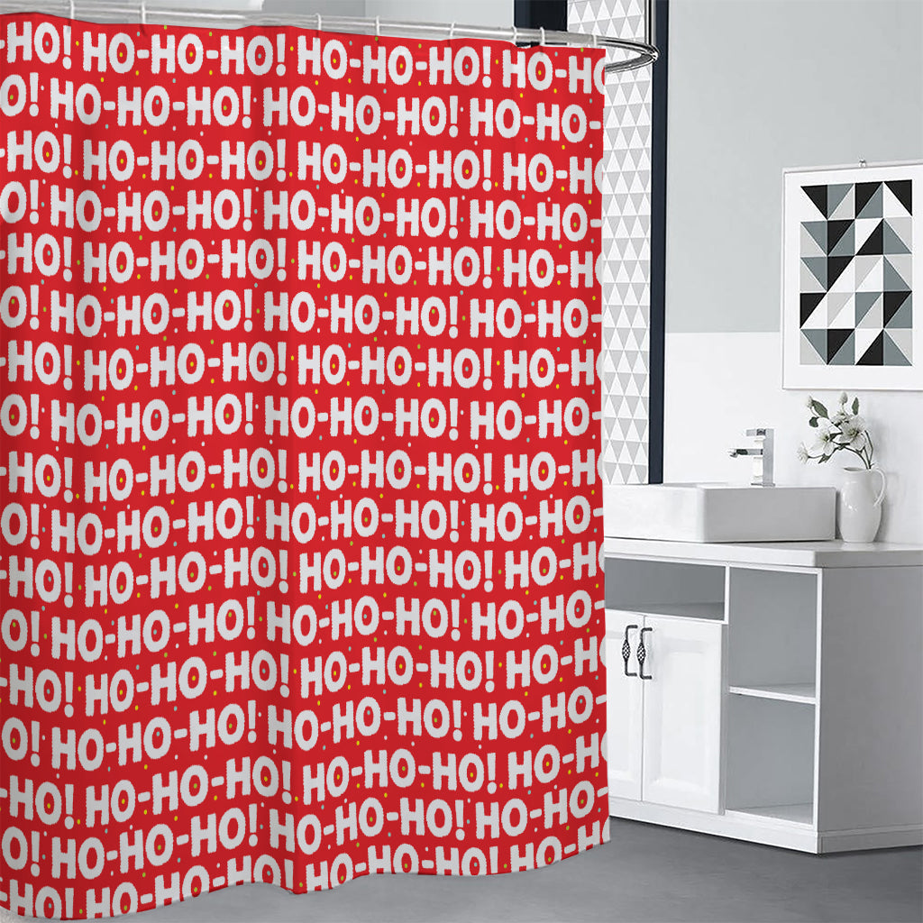 Christmas Ho Ho Ho Pattern Print Shower Curtain
