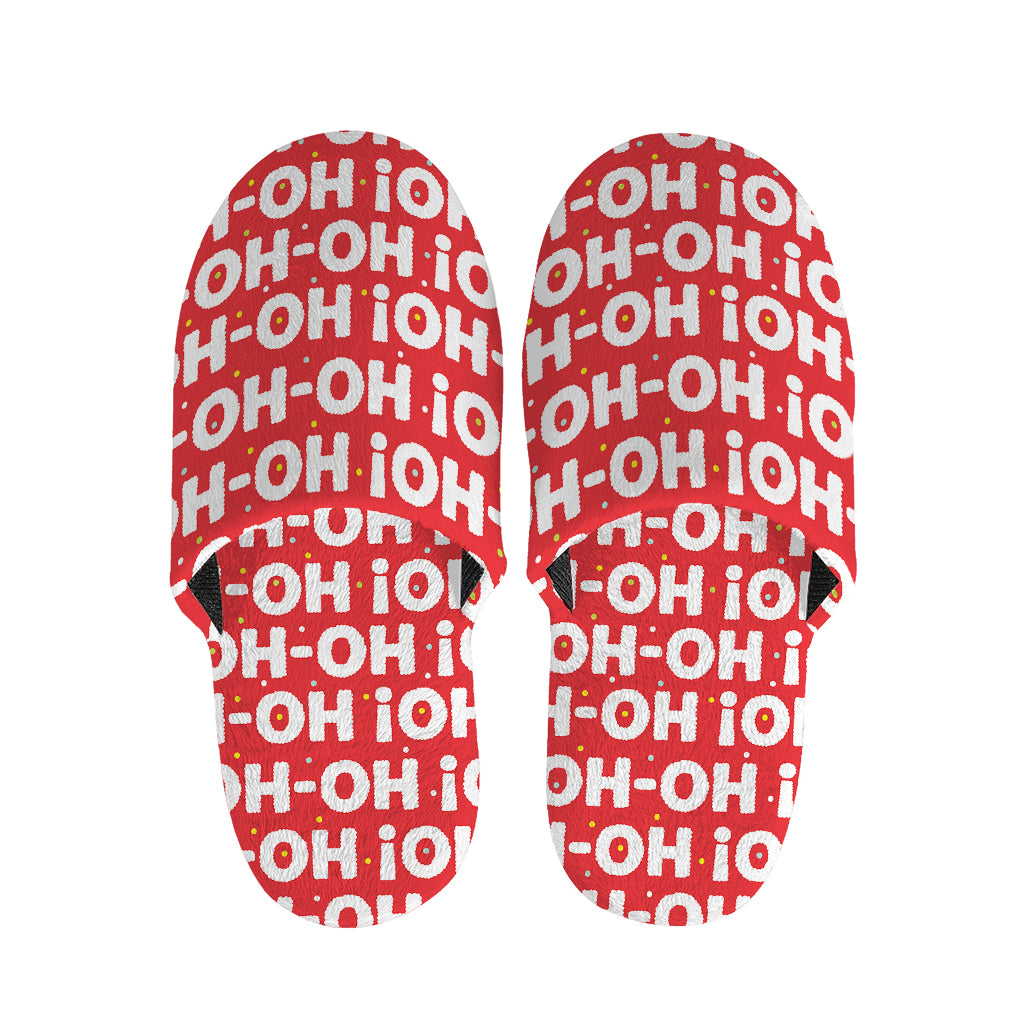 Christmas Ho Ho Ho Pattern Print Slippers