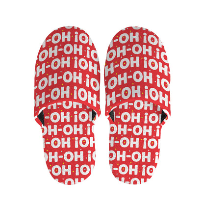 Christmas Ho Ho Ho Pattern Print Slippers
