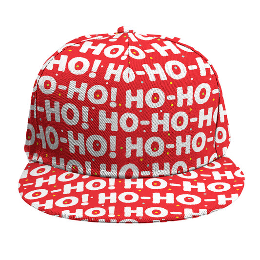 Christmas Ho Ho Ho Pattern Print Snapback Cap