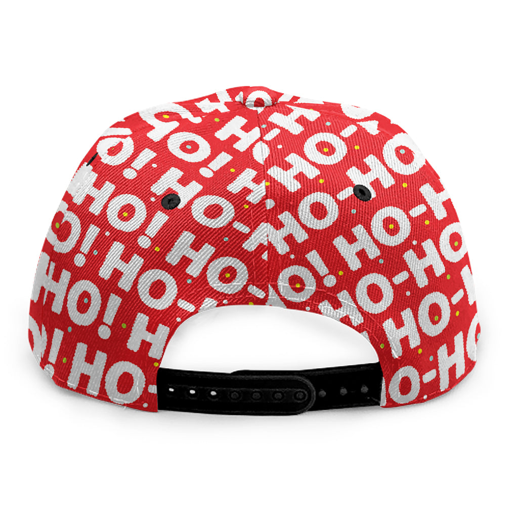 Christmas Ho Ho Ho Pattern Print Snapback Cap