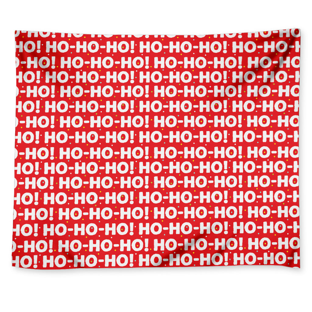 Christmas Ho Ho Ho Pattern Print Tapestry