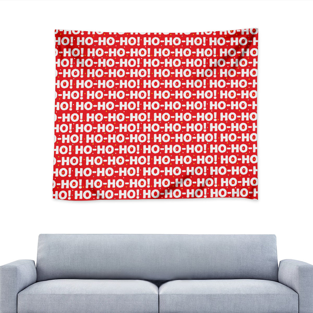 Christmas Ho Ho Ho Pattern Print Tapestry