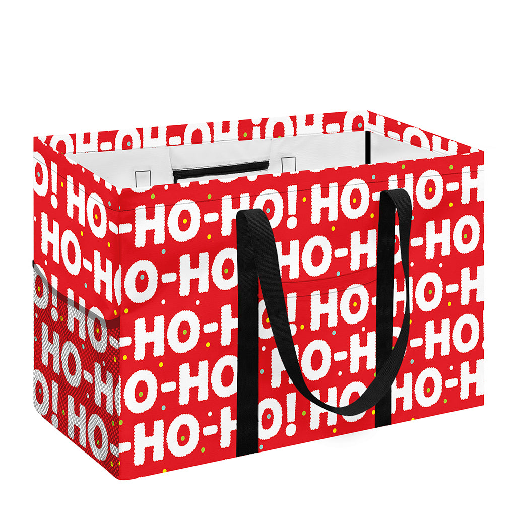 Christmas Ho Ho Ho Pattern Print Utility Tote Bag