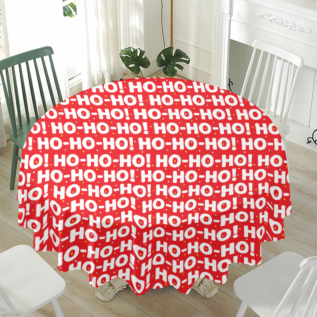 Christmas Ho Ho Ho Pattern Print Waterproof Round Tablecloth