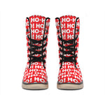 Christmas Ho Ho Ho Pattern Print Winter Boots