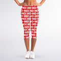 Christmas Ho Ho Ho Pattern Print Women's Capri Leggings