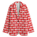 Christmas Ho Ho Ho Pattern Print Women's Cotton Blazer