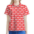 Christmas Ho Ho Ho Pattern Print Women's Polo Shirt