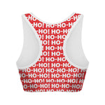 Christmas Ho Ho Ho Pattern Print Women's Sports Bra