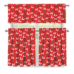 Christmas Hohoho Santa Claus Laugh Print 3 Piece Kitchen Curtains