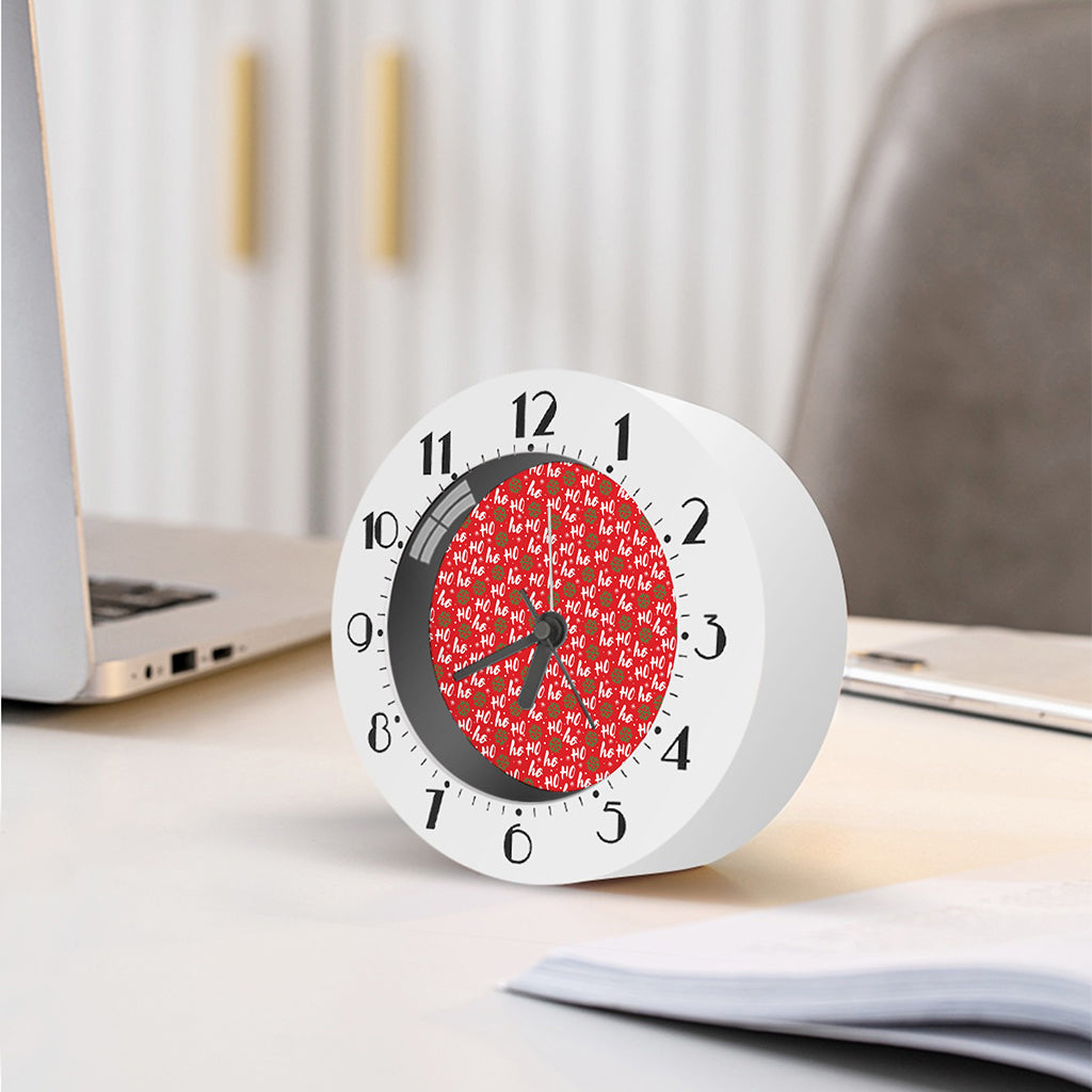Christmas Hohoho Santa Claus Laugh Print Alarm Clock