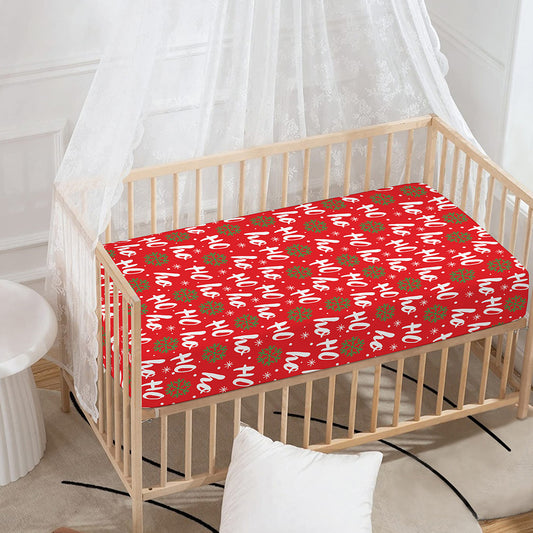 Christmas Hohoho Santa Claus Laugh Print Baby Crib Sheet
