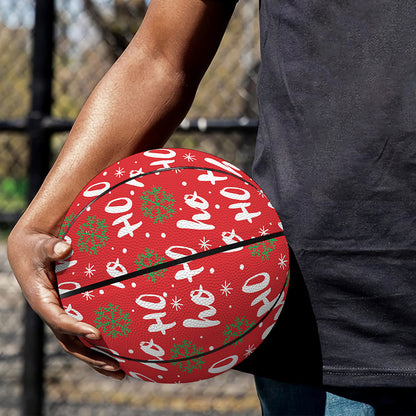 Christmas Hohoho Santa Claus Laugh Print Basketball