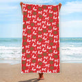 Christmas Hohoho Santa Claus Laugh Print Beach Towel