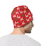 Christmas Hohoho Santa Claus Laugh Print Beanie