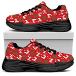 Christmas Hohoho Santa Claus Laugh Print Black Chunky Shoes