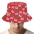 Christmas Hohoho Santa Claus Laugh Print Bucket Hat