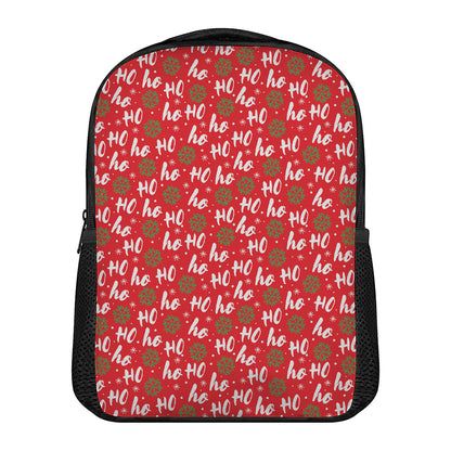 Christmas Hohoho Santa Claus Laugh Print Casual Backpack