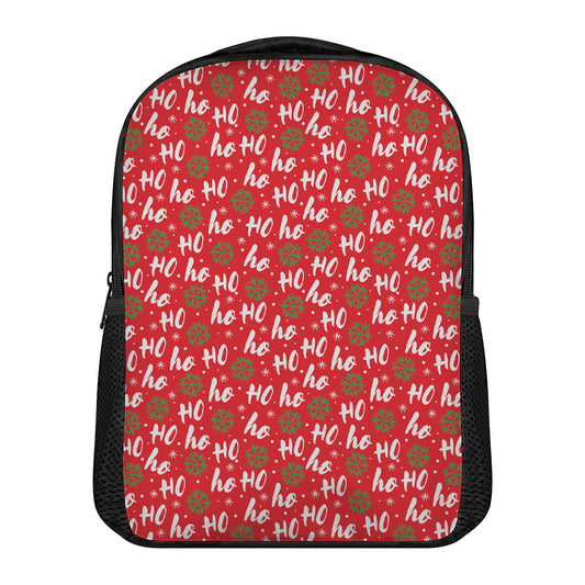 Christmas Hohoho Santa Claus Laugh Print Casual Backpack
