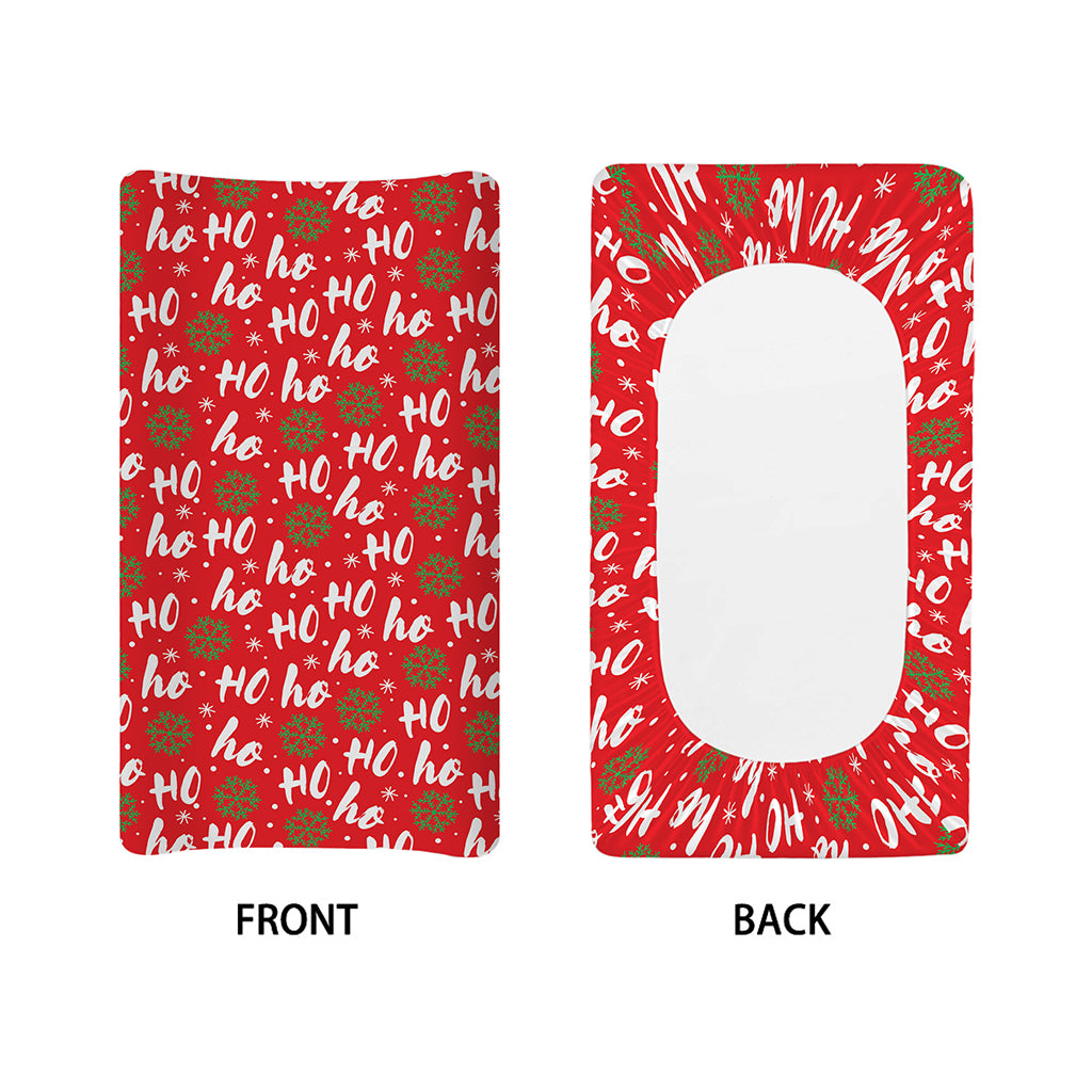 Christmas Hohoho Santa Claus Laugh Print Changing Pad Cover