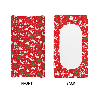 Christmas Hohoho Santa Claus Laugh Print Changing Pad Cover