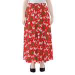 Christmas Hohoho Santa Claus Laugh Print Chiffon Maxi Skirt