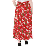 Christmas Hohoho Santa Claus Laugh Print Chiffon Maxi Skirt