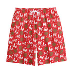 Christmas Hohoho Santa Claus Laugh Print Cotton Shorts