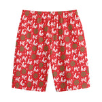 Christmas Hohoho Santa Claus Laugh Print Cotton Shorts