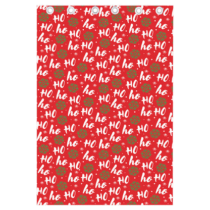 Christmas Hohoho Santa Claus Laugh Print Curtain