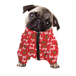 Christmas Hohoho Santa Claus Laugh Print Dog Zip Up Jacket