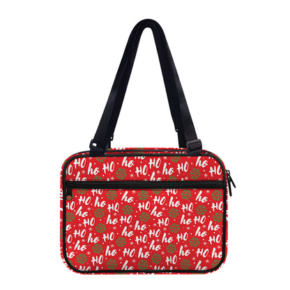 Christmas Hohoho Santa Claus Laugh Print Double Strap Bible Bag