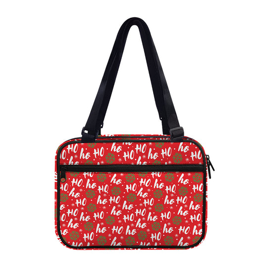 Christmas Hohoho Santa Claus Laugh Print Double Strap Bible Bag
