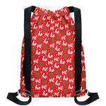 Christmas Hohoho Santa Claus Laugh Print Drawstring Backpack