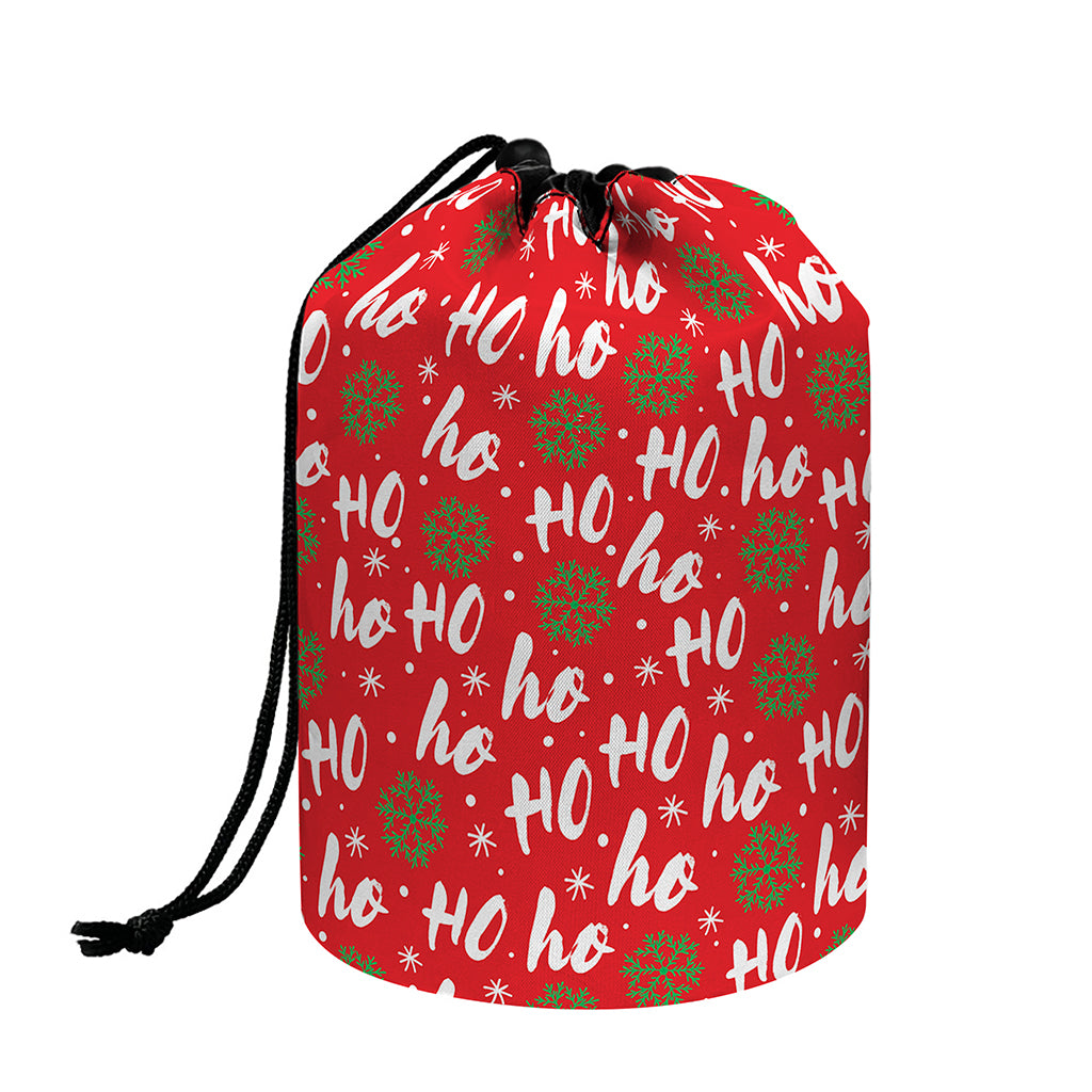 Christmas Hohoho Santa Claus Laugh Print Drawstring Makeup Bag