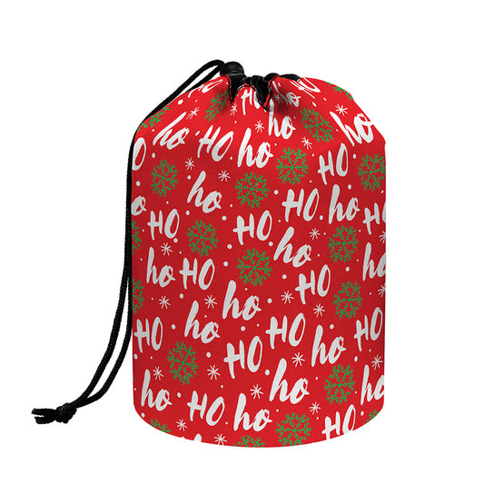 Christmas Hohoho Santa Claus Laugh Print Drawstring Makeup Bag