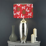 Christmas Hohoho Santa Claus Laugh Print Drum Lamp Shade