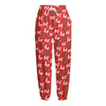 Christmas Hohoho Santa Claus Laugh Print Fleece Lined Knit Pants