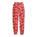 Christmas Hohoho Santa Claus Laugh Print Fleece Lined Knit Pants
