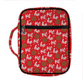Christmas Hohoho Santa Claus Laugh Print Front Pocket Bible Bag