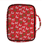 Christmas Hohoho Santa Claus Laugh Print Front Pocket Bible Bag
